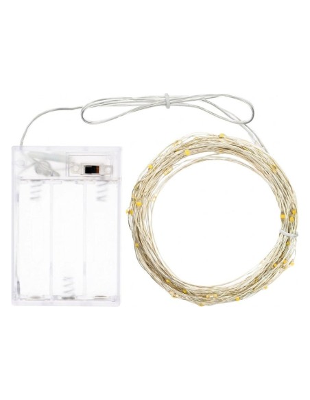 Luci di Natale a Batteria 100 MicroLED Bianco Caldo 9,9 m Lotti
