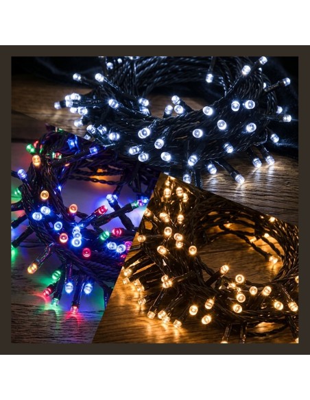 Luci di Natale da Esterno 300 LED Bianco Caldo 8 Giochi di Luce Lotti