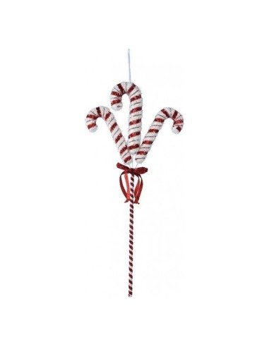 Bastoncino di Zucchero Decorativo Rosso e Bianco 58 cm Kaemingk