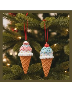 Decorazione Natalizia Gelato 3D in Clay da Appendere 13 cm EDG 2