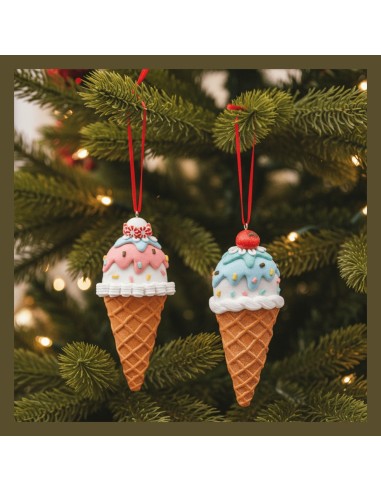 Decorazione Natalizia Gelato 3D in Clay da Appendere 13 cm EDG