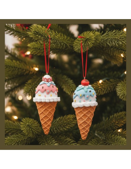 Decorazione Natalizia Gelato 3D in Clay da Appendere 13 cm EDG