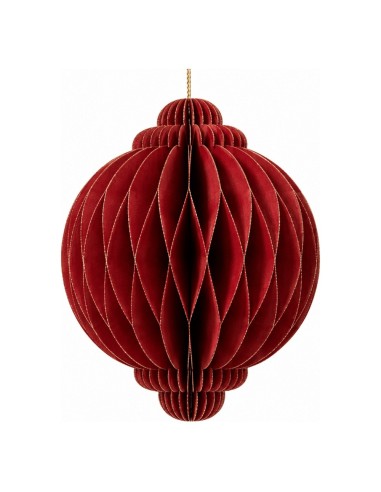 Sfera di Carta a Nido d'Ape Rossa per Albero Ø 11,5 cm Kaemingk