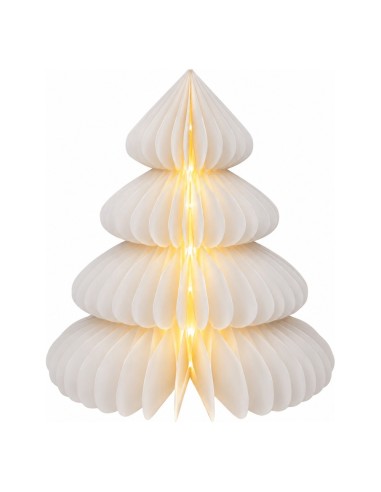 Albero di Natale LED in Carta Bianca da Tavolo 24 x 28 cm Kaemingk