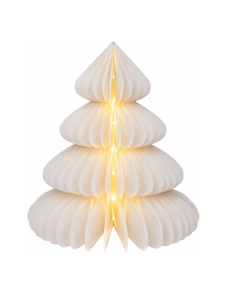 Albero di Natale LED in Carta Bianca da Tavolo 24 x 28 cm Kaemingk