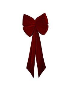 Maxi Fiocco di Natale in Velluto con Code Lunghe Plathea