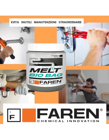 Faren MELT BIO BAG Trattamento Per Scarichi e Fosse Biologiche No Odori 300 gr.